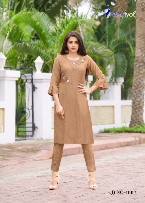 Rangjyot Aarohi 1 Ethnic Wear Kurti With Bottom Collection